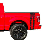 Distressed American Flag Rear Bed Side Graphics Vinyl Decal Racing Stripes SET Universal - Brands Distributor